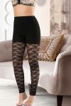 Derya Kurşun File Detaylı Kadın Siyah Tayt - 477