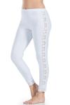 Derya Kurşun Kadın Dantel Şeritli Beyaz Uzun Tayt - 416