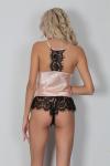 Kadın İnce Askılı Şortlu Pudra Renk İç Çamaşır Takımı - 2028PWD