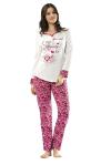 Kadın Kalp Baskılı Likralı Kadın Pijama Takımı - 861