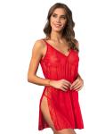 Kadın Kırmızı Dantelli Gecelik Takım - 1003