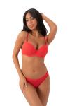 Kadın Kırmızı Jakar  Sütyen Takım Push Up - NIC_100_12