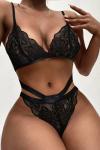 Kadın Siyah Dantel İç Çamaşırı Takımı - 2134