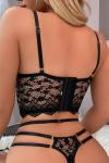 Kadın Siyah İç Çamaşır Takımı & Jartiyer- 8406B
