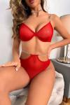 Kadın Zincirli Kırmızı Fantezi Sütyen Takım - 2126R