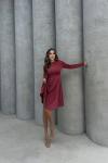 Mini Bordo Simli Gece Elbisesi