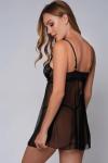 For Dreams Siyah Şeffaf Şeffaf Babydoll - 9103