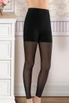 Derya Kurşun Transparan Detaylı Kadın Siyah Tayt - 478