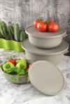 Trend Kapaklı Plastik 3'lü Set - 2374