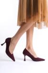 Trendella Kadın Bordo Saten Stiletto TR08MS27F