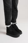 Trendella Kadın Siyah Kışlık İçi Kürklü Kalın Taban Bot TR04MK02A