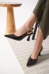 Trendella Kadın Siyah Rugan Topuklu Ayakkabı TR20MS01A