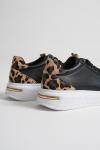 Trendella Leopar Detaylı Siyah Kadın Spor Ayakkabı TR01MS03A