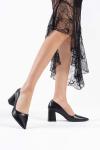 Trendella Siyah Cilt Kadın Topuklu Ayakkabı TR08MS16A