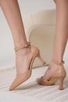 Trendella Taşlı Kadın Nude Topuklu Ayakkabı TR12MS02D