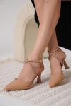 Trendella Taşlı Kadın Nude Topuklu Ayakkabı TR12MS03D