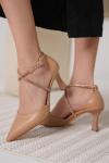 Trendella Taşlı Kadın Nude Topuklu Ayakkabı TR12MS03D