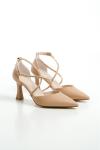Trendella Taşlı Kadın Nude Topuklu Ayakkabı TR12MS03D